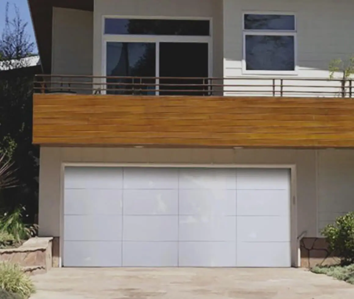 glass garage door white