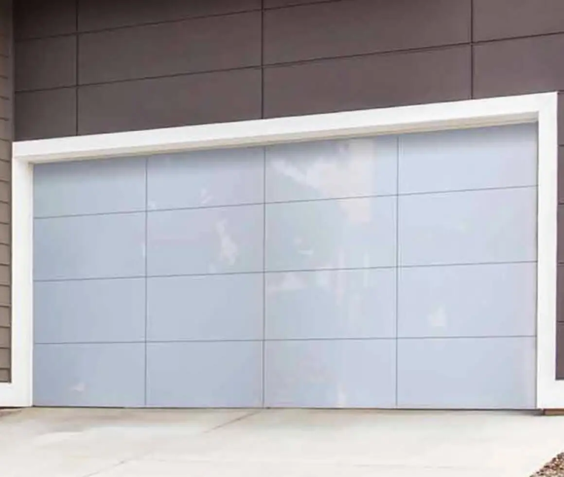 white glass garage door company